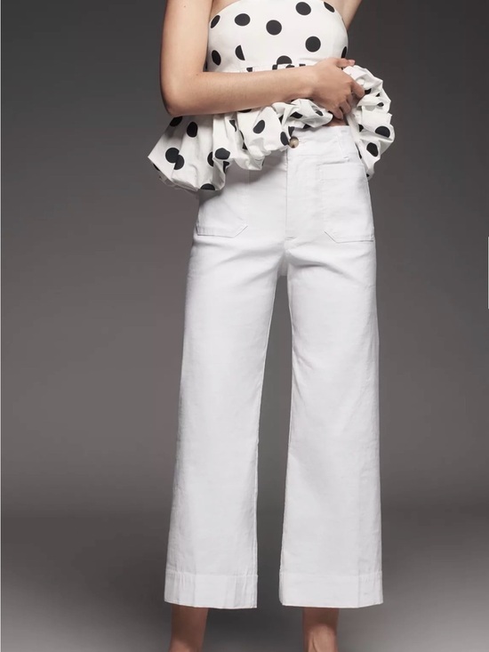 Anthropologie Denim - Anthropologie Maeve Colette White Wide-Leg High-Rise Jeans Size 28